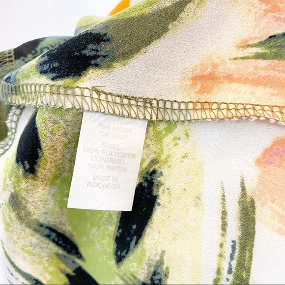 Charming Charlie Semi Sheer Green Floral Shirt - Picture 7 of 7